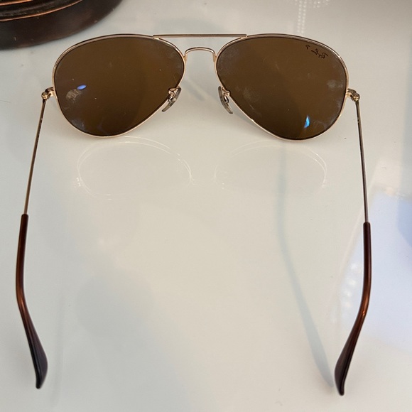 Ray-Ban Aviator Polarized Sunglasses in Brown/Gold